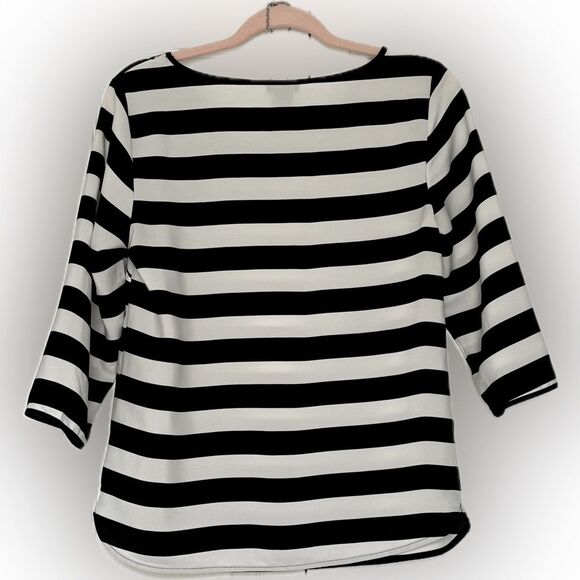 Timeless! Ann Taylor Petite black & white striped top! - Picture 5 of 8